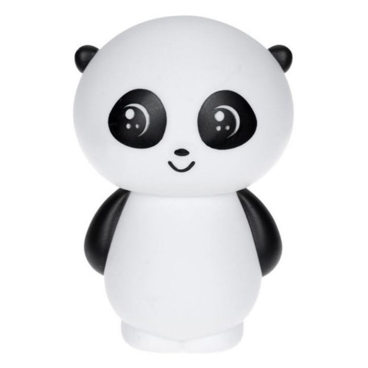 Lampa de Veghe Lamba Baby, model Ursulet Panda, Portabila, 9,5 x 8 x 14 cm, 3 x baterii LR44 Incluse, Buton On/Off, Alb/Negru