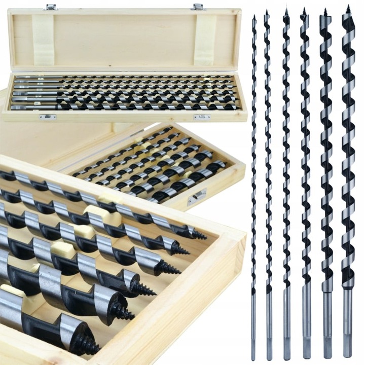 Set 6 burghie lemn 6-18mm lungi 460mm (33400)