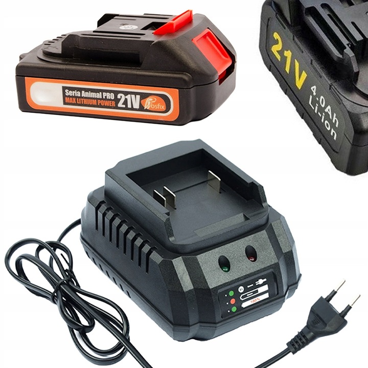 Set acumulator si incarcator rapid Rosfix 21V 1.5Ah, 1.2A, compatibil cu scule electrice, usor si mobil