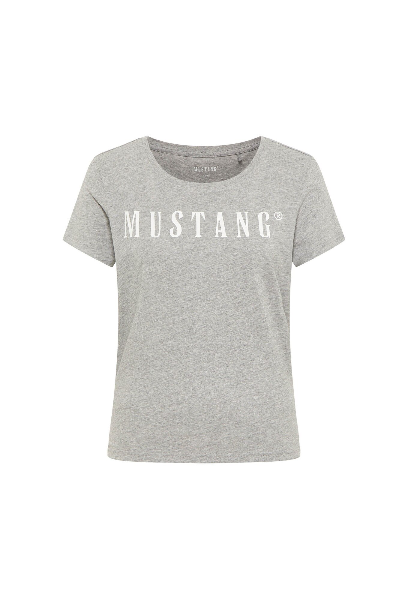 Mustang, Tricou regular fit cu imprimeu logo, Gri, XS