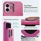 Husa pentru iPhone 17, ESR Cyber Armor Kickstand, Roz