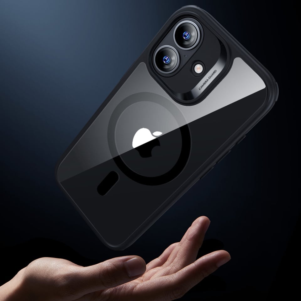 Husa pentru iPhone 17, slim, ESR Classic Hybrid HaloLock, Negru/transparenta
