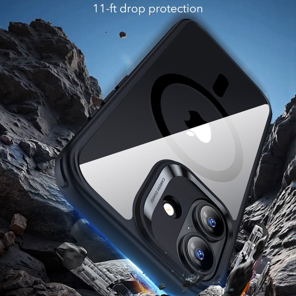 Husa pentru iPhone 17, slim, ESR Classic Hybrid HaloLock, Negru/transparenta