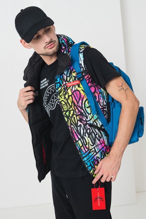 Sprayground, Vesta cu vatelina si model reversibil, Multicolor, M
