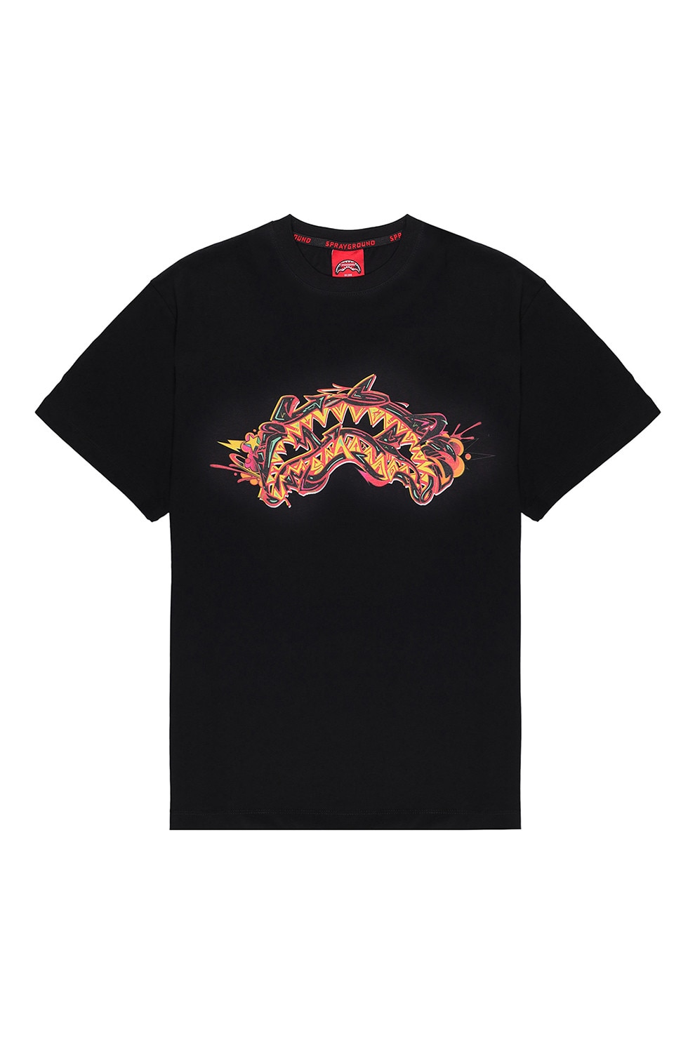 Sprayground, Tricou din bumbac cu imprimeu frontal si pe partea din spate, Rosu, Negru, M