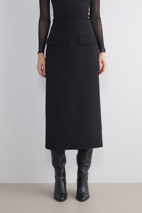 Lc Waikiki, Fusta dreapta cu buzunare cu clapa, Negru