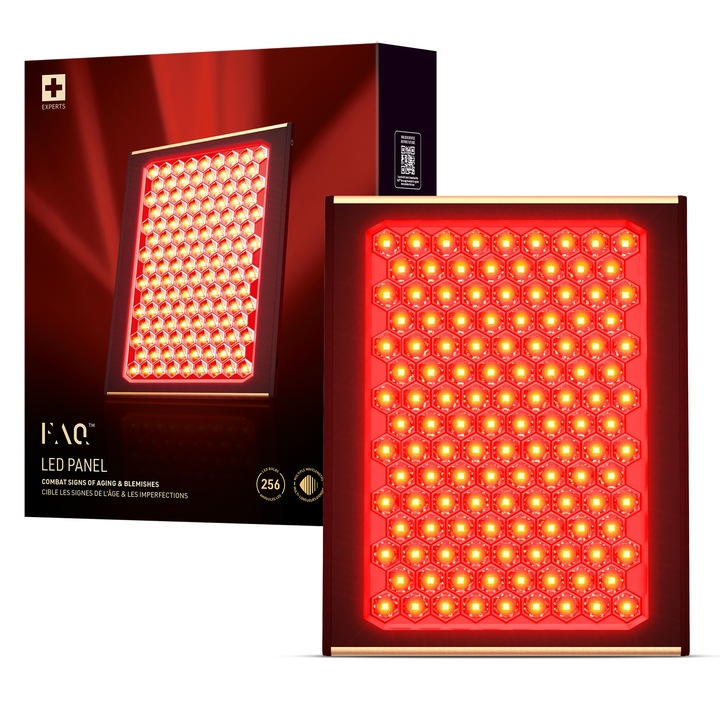 Panou LED FAQ, 256 LED-uri multicolore, portabil, 10x20cm