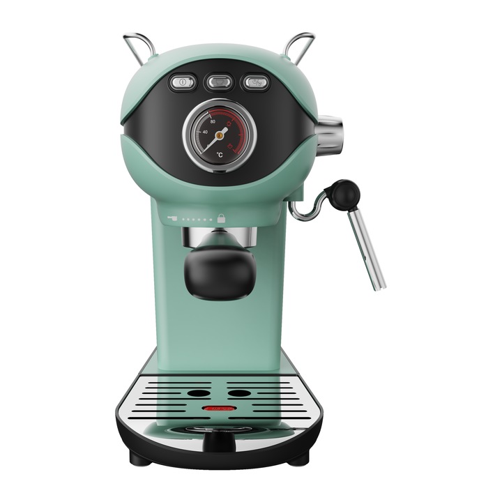 Espressor mecanic Generic 20 bar, 1050 W, 0,8 L, verde