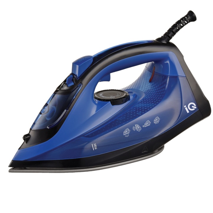 Fier de calcat IQ EI-862, 2400W, placa ceramica, 25g/min, albastru