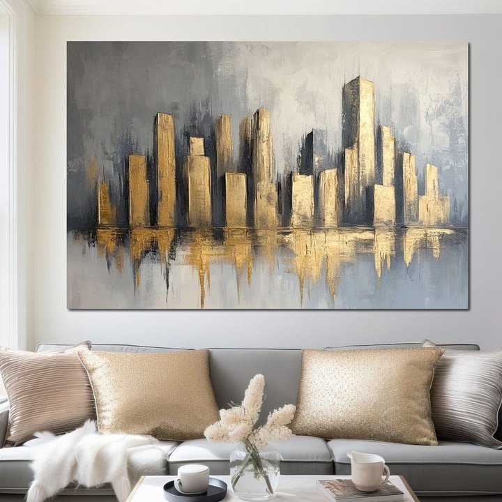 Картина Канава, ЛуксКанава, Градът на мечтите, 80x120см, 100% Памук, Дървена рамка