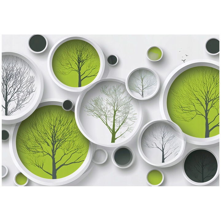 Fototapet 3D, Abstractie, Copaci, 400x280 cm, Modern, Vlies, Tapet, Pentru Dormitor, Camera, Living, Perete, Decorare, 15914VX8