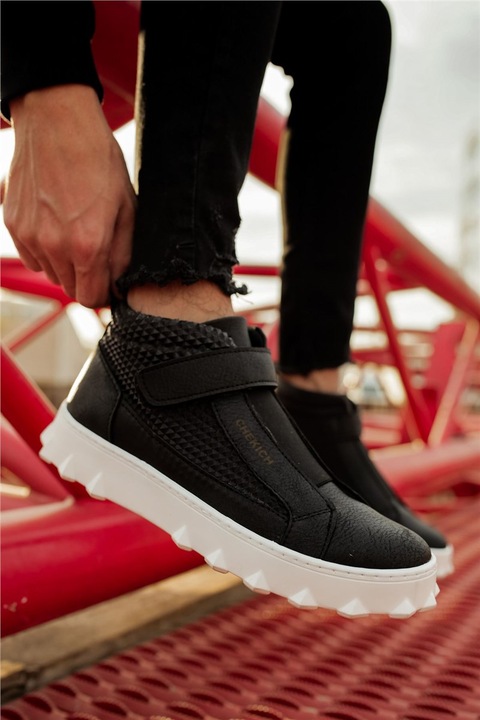 Férfi csizma, Ökológiai bőr, Chekich, 359631, Fekete