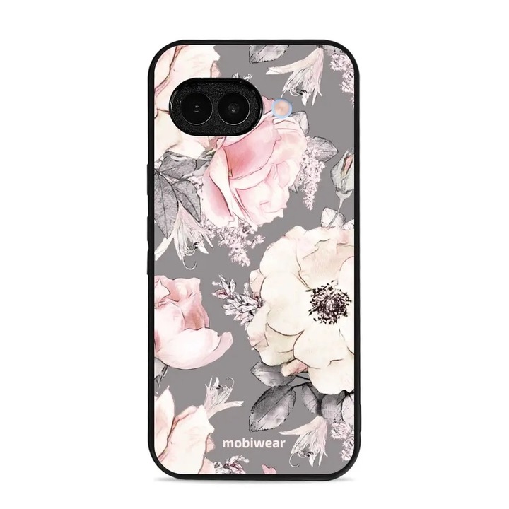 Carcasa Mobiwear Glossy pentru Google Pixel 9A, design flori, rezistent la socuri si zgarieturi, multicolor