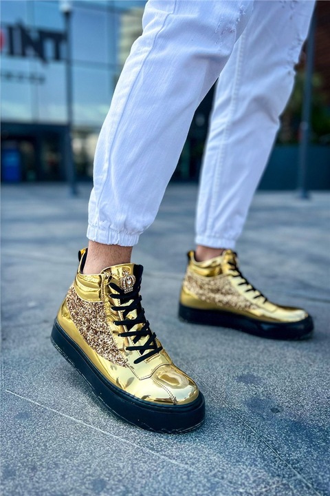 Férfi csizma, Ökológiai bőr, Chekich, 385141, Arany