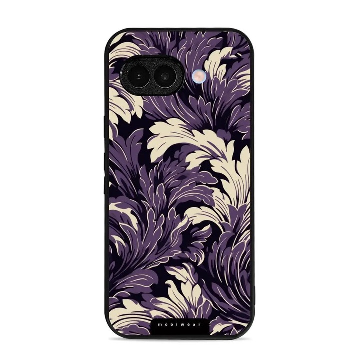 Carcasa Mobiwear Glossy pentru Google Pixel 9A, fialove, design flori, rezistent la socuri si zgarieturi