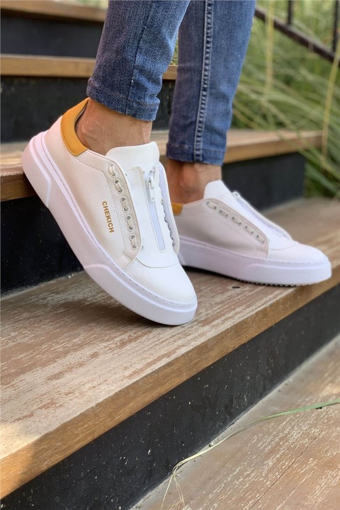 Férfi sportcipő, Ökológiai bőr, Chekich, 359617, Sárga