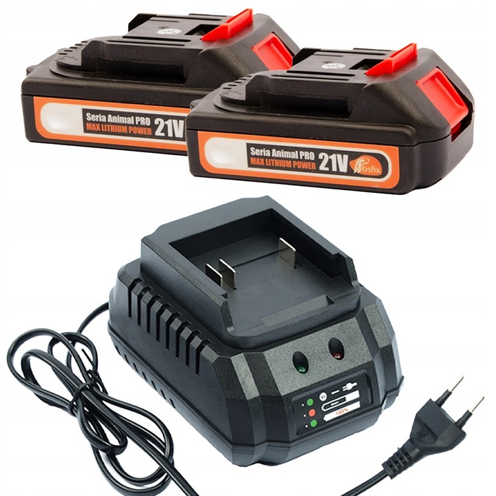 Set 2 x Acumulator 21V 1.5Ah / Incarcator rapid 21V 1.2A, Rosfix, Pentru scule electrice Makita