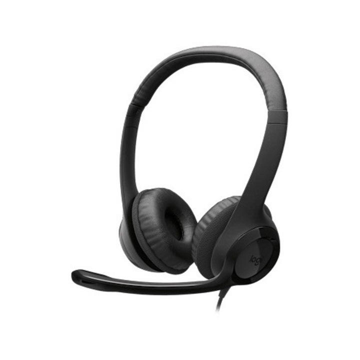 Слушалки Logitech H390, USB-C, Midnight Black