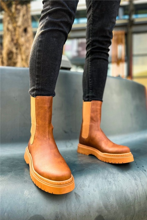 Férfi bakancs, Ökológiai bőr, Chekich, 370911, Világosbarna, 41