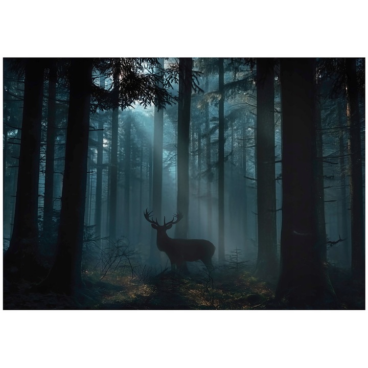 Fototapet, Padure, Caprioare, Copaci, 200x140 cm, Modern, Vlies, Tapet, Pentru Dormitor, Camera, Living, Perete, Decorare, 15956VX4