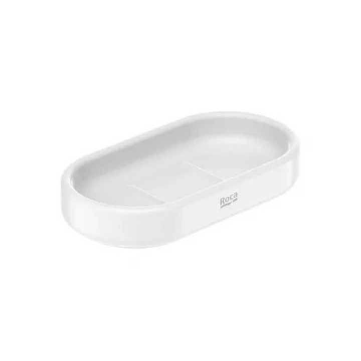 Savoniera Roca Onda A3870Z5000, pe blat, 150 x 90 mm, ceramic, Alb