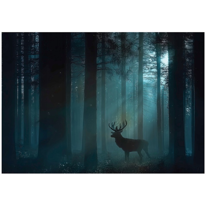 Фототапет, Елени, Гора, Дървета, 150x105 см, Модерен, Флис, Тапет, За Спалня, Стая, Всекидневна, Стена, Декорация, 15917VX3