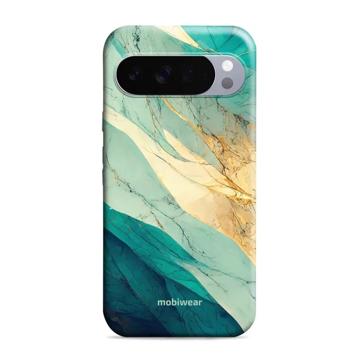 Husa telefon rezistenta Mobiwear Elite Pro, mramor verde, Google Pixel 10 Pro XL, protectie socuri si zgarieturi, set 1x
