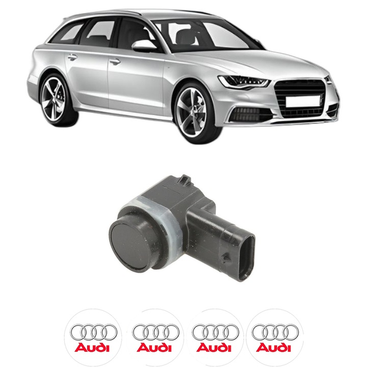 Senzor parcare AUDI A6 C7 Avant (4G5, 4GD) din 2011-2018, pentru bara Fata, 4 Stickere auto AUDI