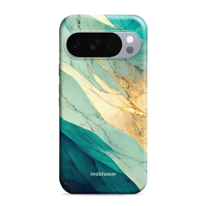 Husa telefon rezistenta Mobiwear Elite Pro, Google Pixel 10 Pro, mramor verde, dimensiuni precise