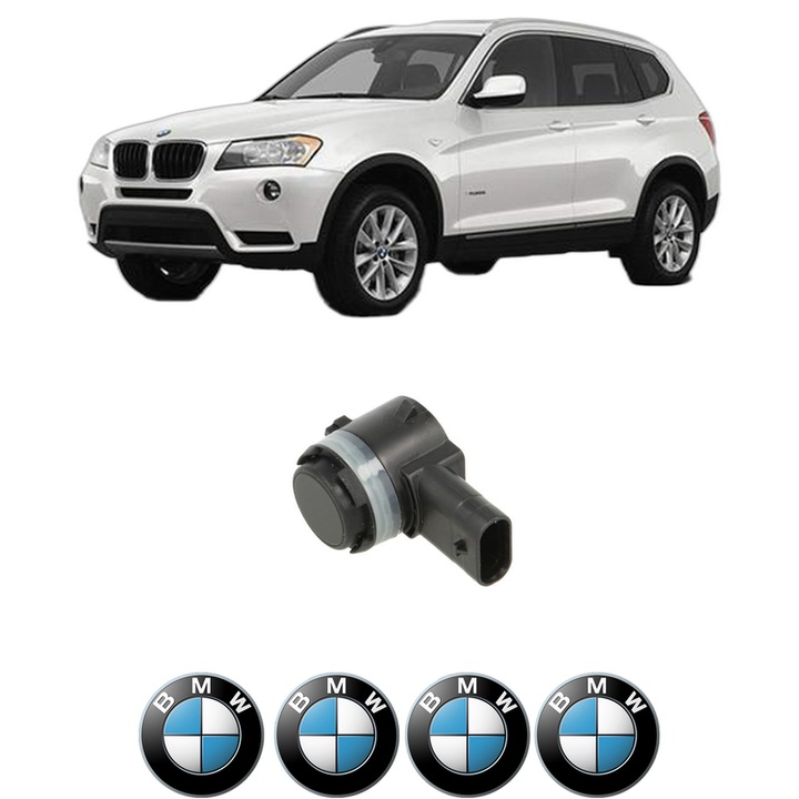 Senzor parcare BMW SERIA X3 (F25) din 2010-2017, pentru bara Spate, 4 Stickere auto BMW SERIA