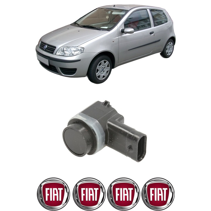 Senzor parcare FIAT PUNTO Hatchback Van (188_) din 2000-2010, pentru bara Fata, 4 Stickere auto FIAT