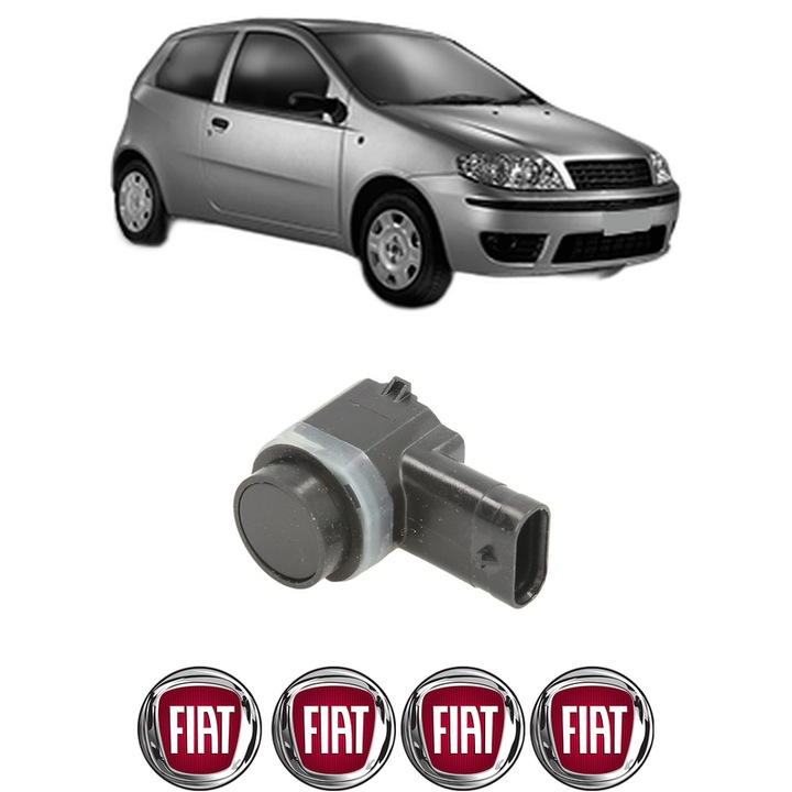 Senzor parcare FIAT PUNTO (188_) din 1999-2012, pentru bara Fata, 4 Stickere auto FIAT