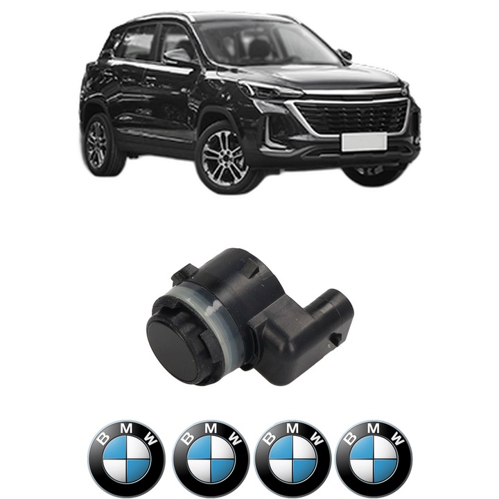 Senzor parcare BMW SERIA X3 din 2004-2021, pentru bara Fata Spate, 4 Stickere auto BMW SERIA
