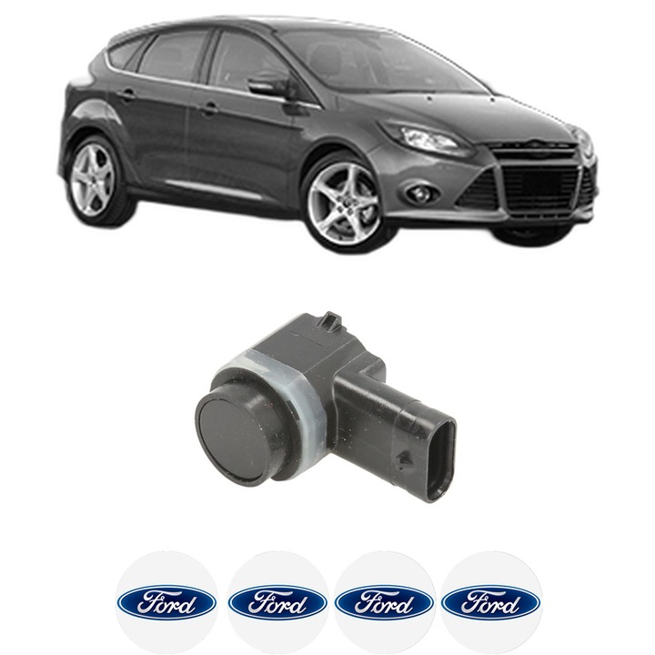 Senzor parcare FORD FOCUS III din 2010-2020, pentru bara Fata, 4 Stickere auto FORD