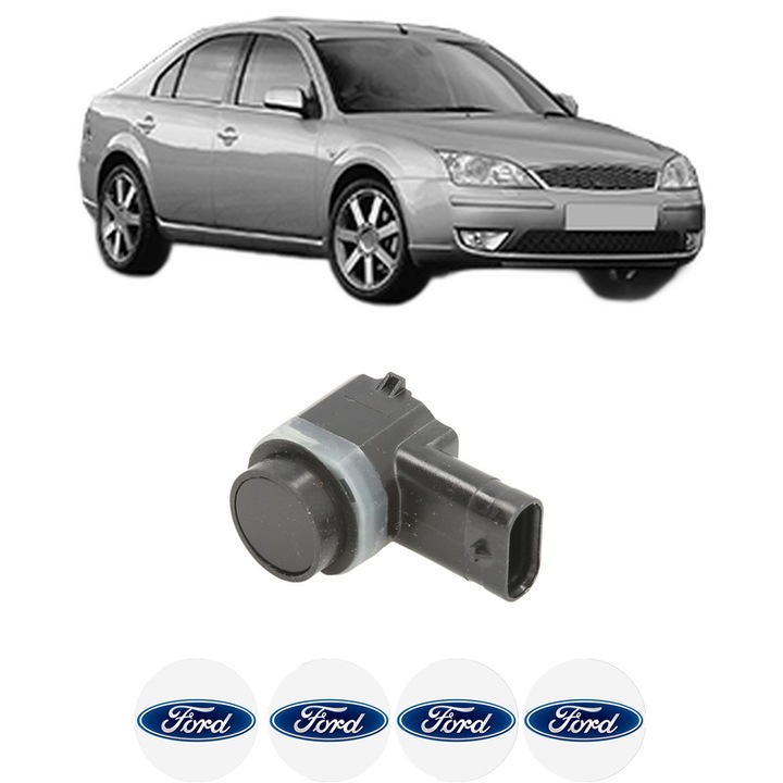 Senzor parcare FORD MONDEO III (B5Y) din 2000-2007, pentru bara Fata, 4 Stickere auto FORD