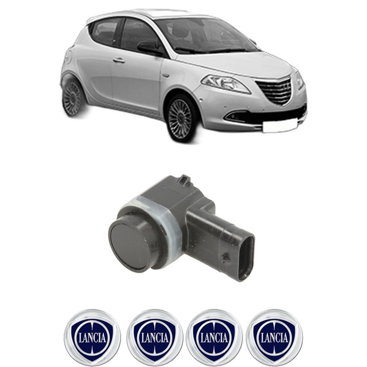 Senzor parcare LANCIA YPSILON (312_) din 2011-2021, pentru bara Fata, 4 Stickere auto LANCIA