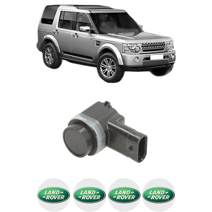Senzor parcare LANDROVER DISCOVERY IV (L319) din 2009-2018, pentru bara Fata, 4 Stickere auto LANDROVER
