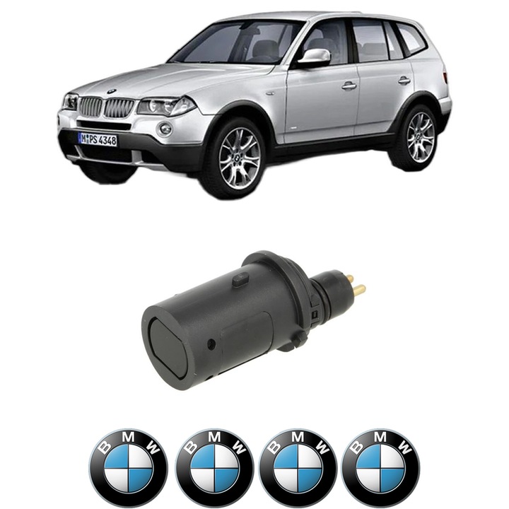 Senzor parcare BMW SERIA X3 (E83) din 2003-2011, pentru bara Spate, 4 Stickere auto BMW SERIA