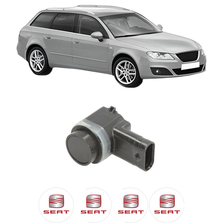 Senzor parcare SEAT EXEO ST (3R5) din 2009-2013, pentru bara Fata, 4 Stickere auto SEAT