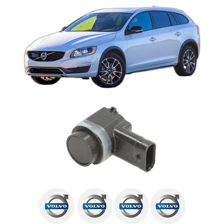 Senzor parcare VOLVO V60 I Cross Country (157) din 2015-2018, pentru bara Fata, 4 Stickere auto VOLVO