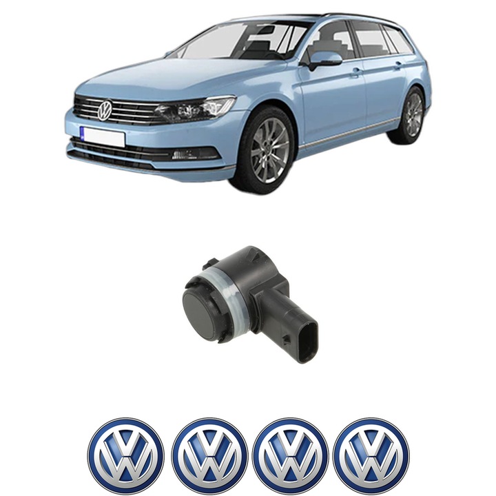 Senzor parcare Volkswagen PASSAT B8 Variant (3G5, CB5) din 2014-2024, pentru bara Spate, 4 Stickere auto Volkswagen