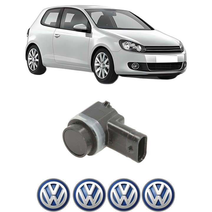 Senzor parcare Volkswagen GOLF VI (5K1) din 2008-2013, pentru bara Fata, 4 Stickere auto Volkswagen