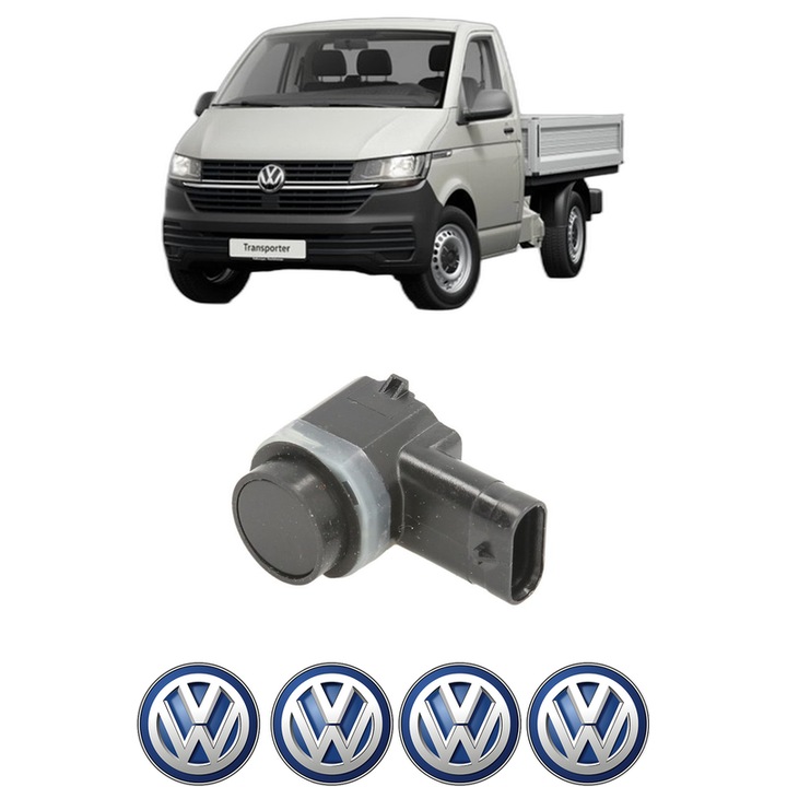 Senzor parcare Volkswagen TRANSPORTER T5 Platform/Chassis (7JD, 7JE, 7JL, 7JY, 7JZ, 7F din 2003-2015, pentru bara Fata, 4 Stickere auto Volkswagen