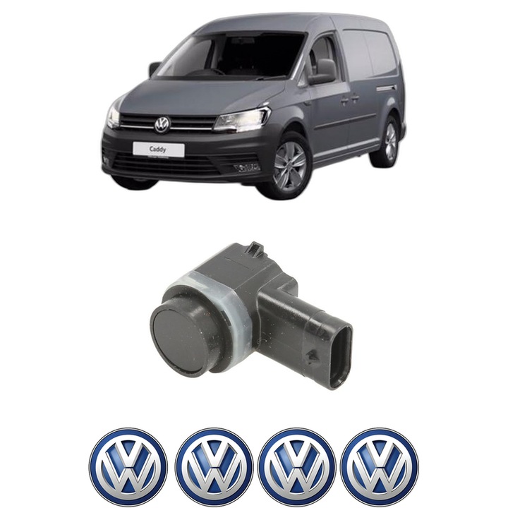 Senzor parcare Volkswagen CADDY III Box Body/MPV (2KA, 2KH, 2CA, 2CH) din 2004-2015, pentru bara Fata, 4 Stickere auto Volkswagen