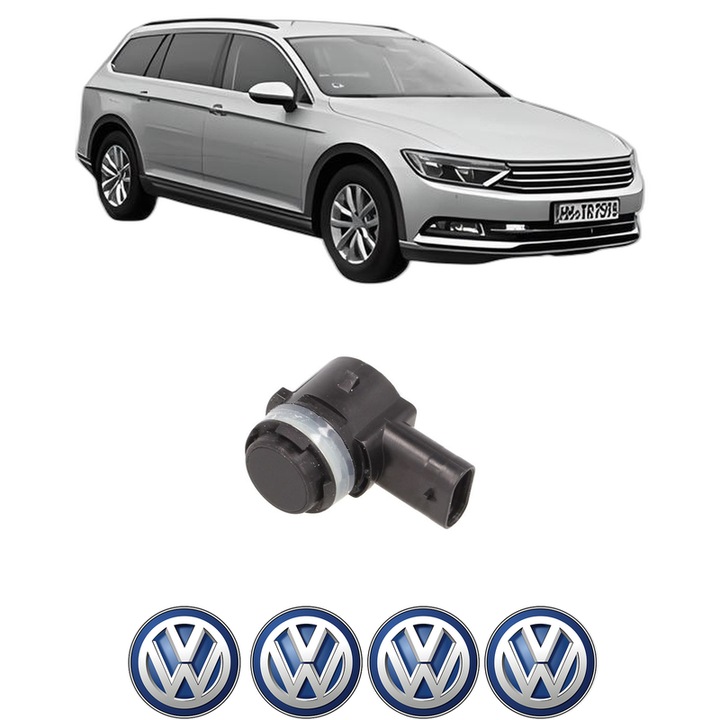 Senzor parcare Volkswagen PASSAT ALLTRACK B8 Variant (3G5, CB5) din 2015-2024, pentru bara Fata Spate, 4 Stickere auto Volkswagen