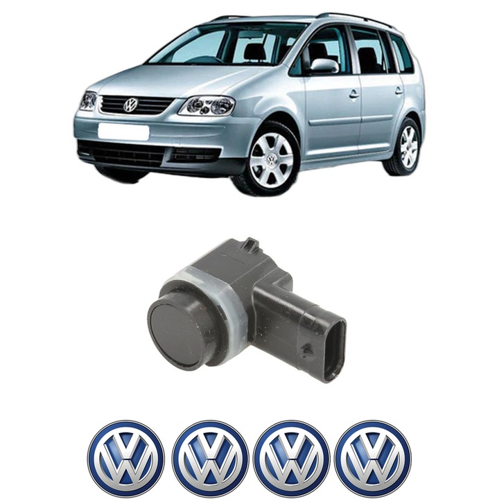 Senzor parcare Volkswagen TOURAN (1T1, 1T2) din 2003-2010, pentru bara Fata, 4 Stickere auto Volkswagen