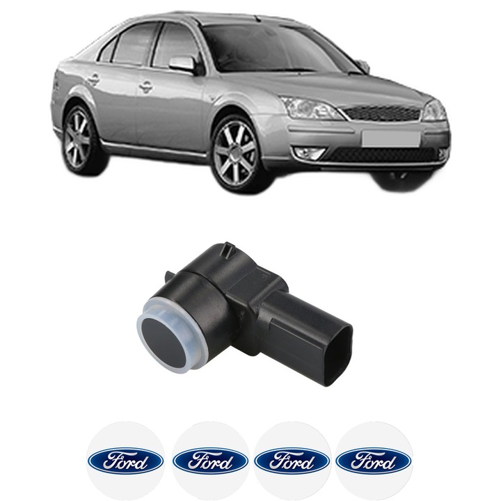 Senzor parcare FORD MONDEO III (B5Y) din 2000-2007, pentru bara Fata Spate, 4 Stickere auto FORD