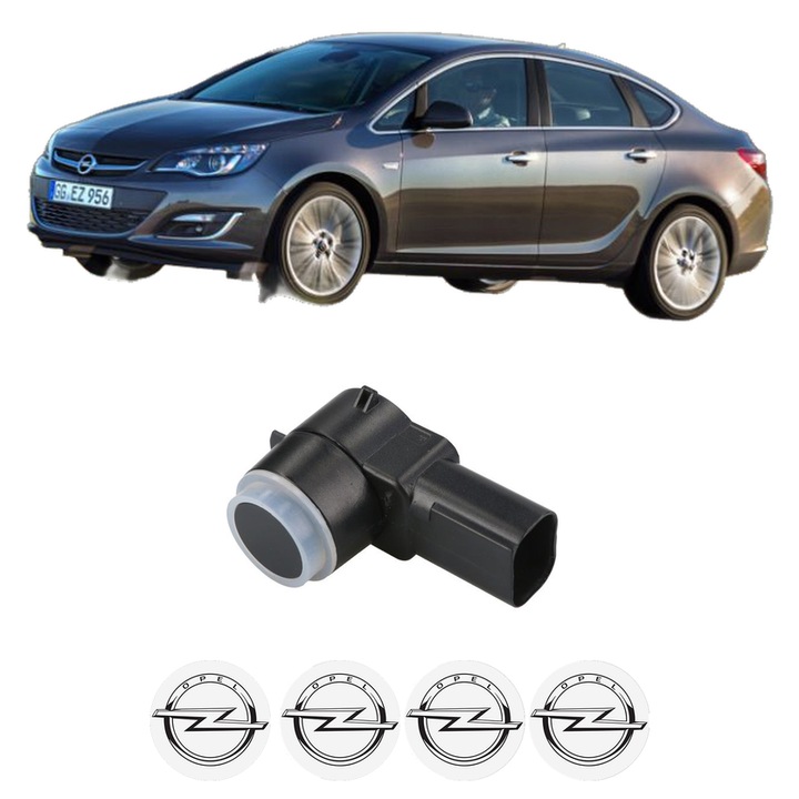 Senzor parcare OPEL ASTRA J Saloon din 2012-2015, pentru bara Fata Spate, 4 Stickere auto OPEL