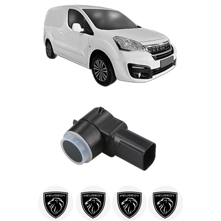 Senzor parcare PEUGEOT PARTNER ORIGIN MPV (G_) din 2008-2013, pentru bara Fata Spate, 4 Stickere auto PEUGEOT