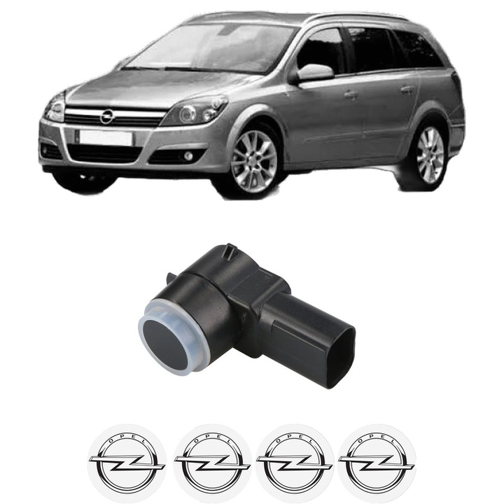 Senzor parcare OPEL ASTRA H Estate (A04) din 2004-2014, pentru bara Fata Spate, 4 Stickere auto OPEL